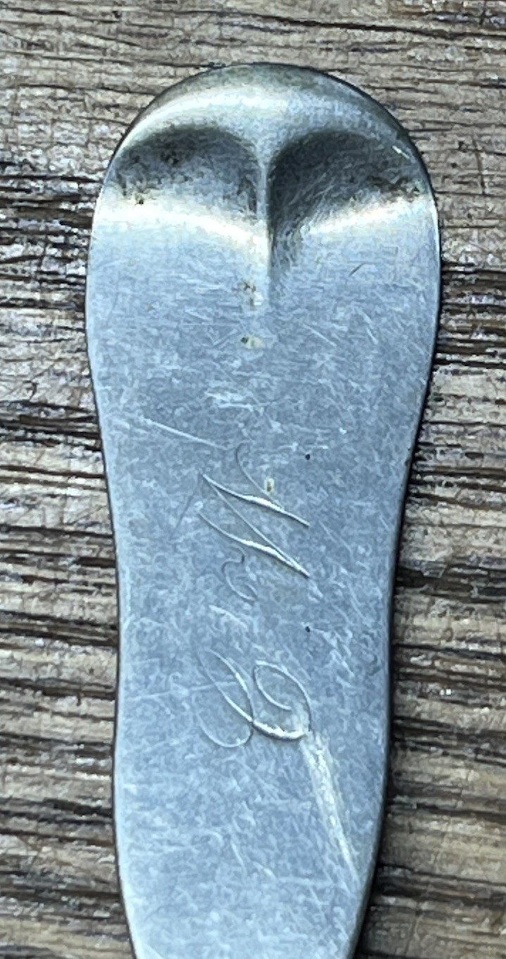 American Coin Silver Teaspoon George Richards Keene NH 1856-1860 Monogram