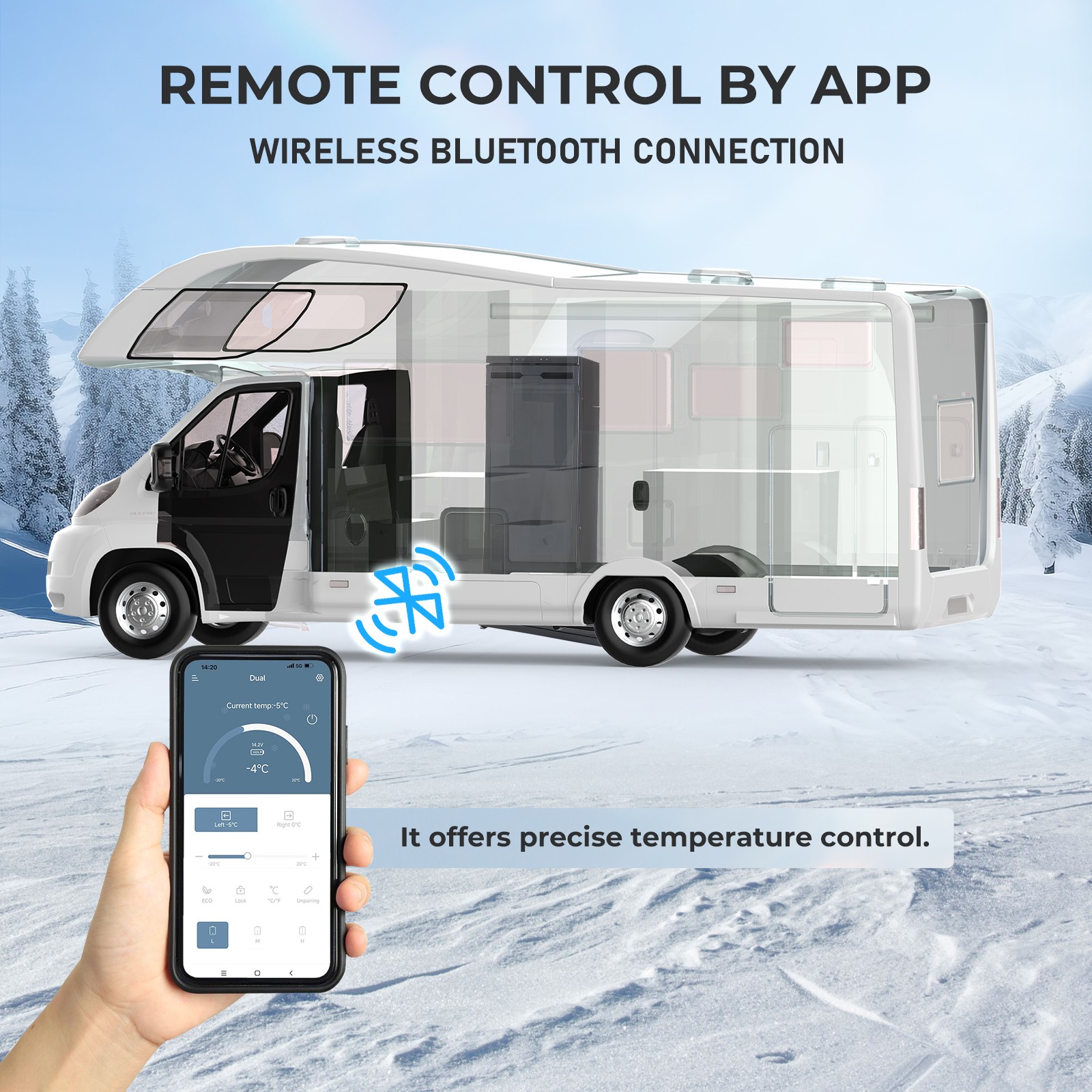 3.18 Cu.Ft Truck Fridge AC110V DC 12V/24V Portable RV Car Refrigerator Freezer