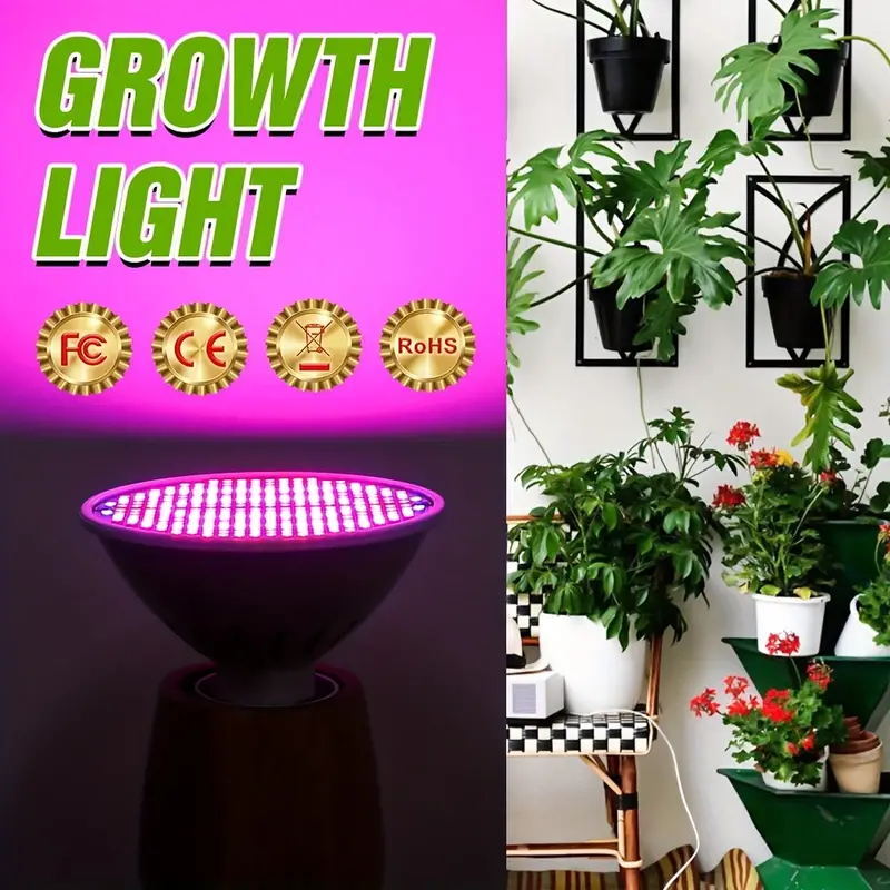 300LED Grow Light Bulb Full Spectrum Light for Indoor Plants Flowers Veg Growing