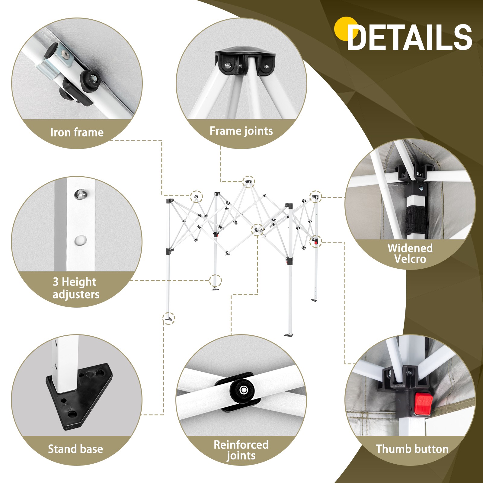 5x5ft Pop Up Canopy Tent Folding Canopy with Carry Bag,1 Sidewall With Bag