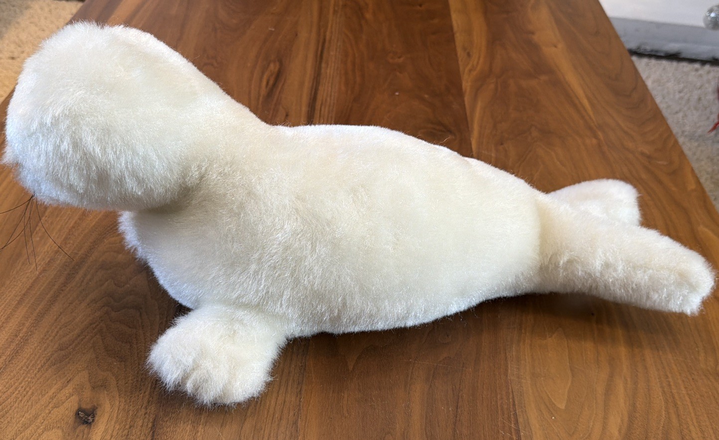 R. DAKIN 1982 Vintage Seal 21” Plush Soft Toy Stuffed Animal Cream RARE HTF EUC