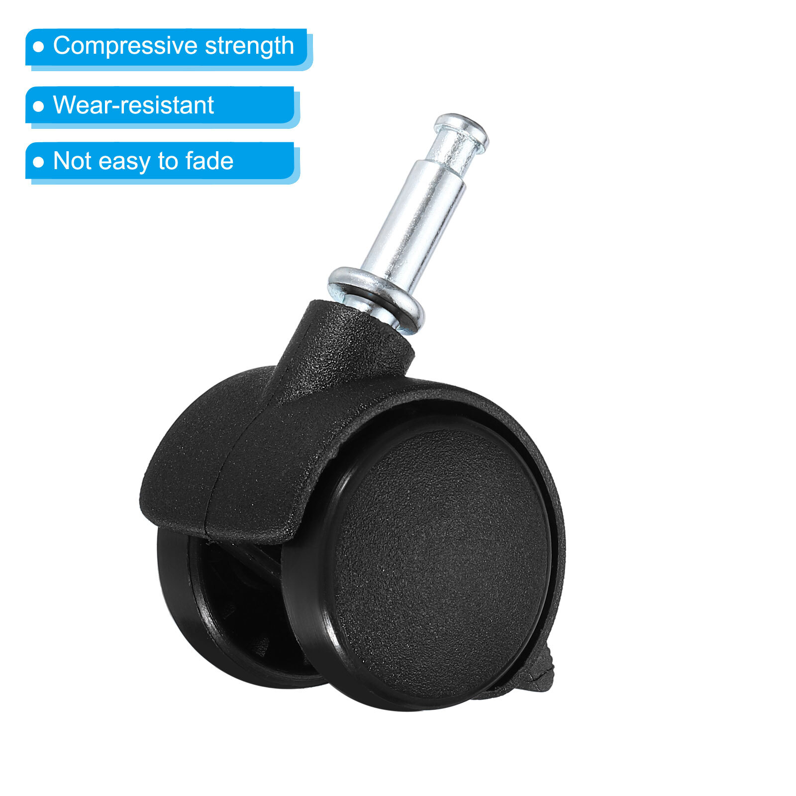 6pcs 1" Swivel Stem Casters Nylon 360 Degree Insert Stem Wheel with Brake