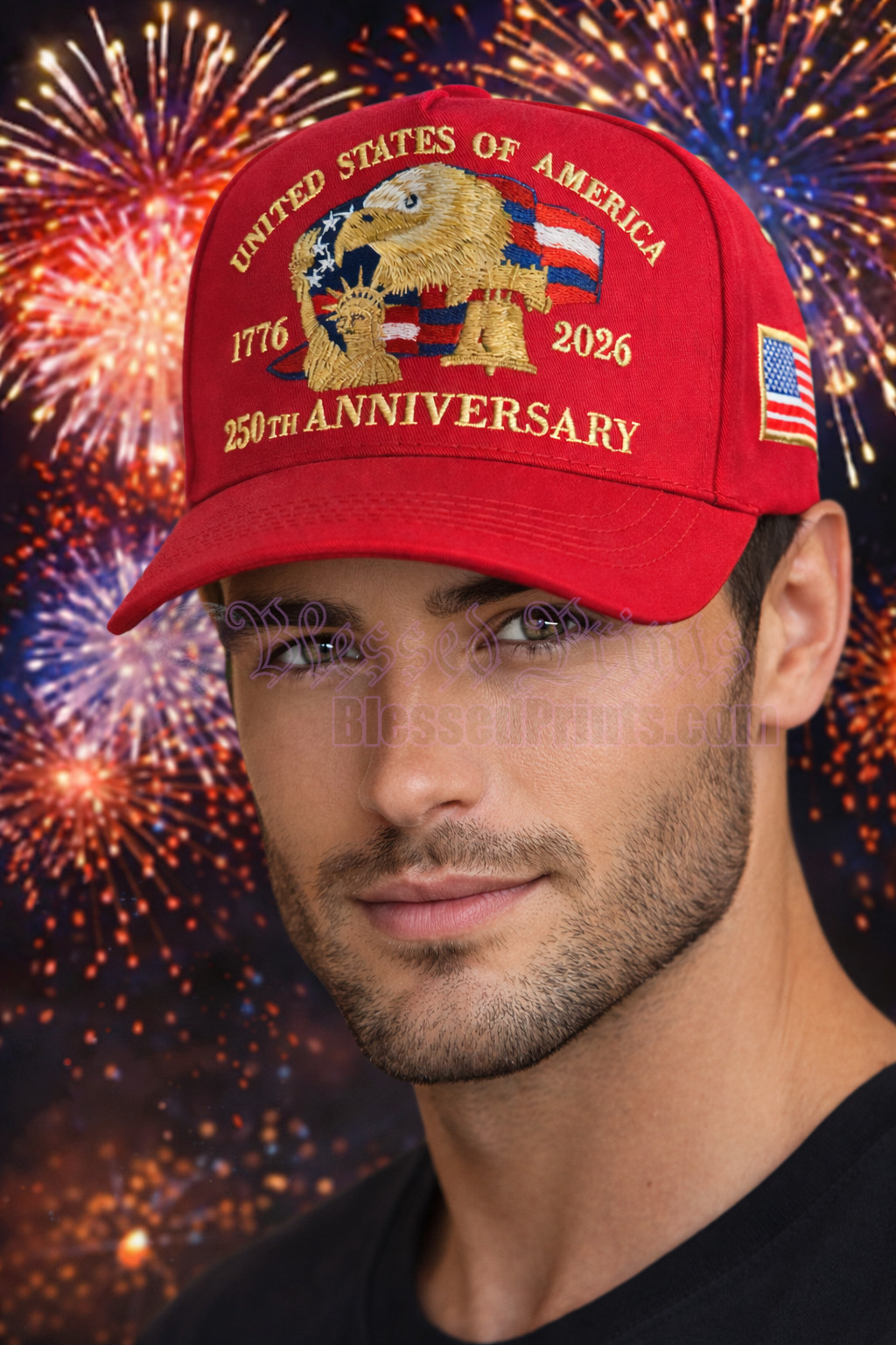 USA 250th Anniversary Hat Cap Eagle 1776 2026 RED Veteran Gift Made In USA V1.0