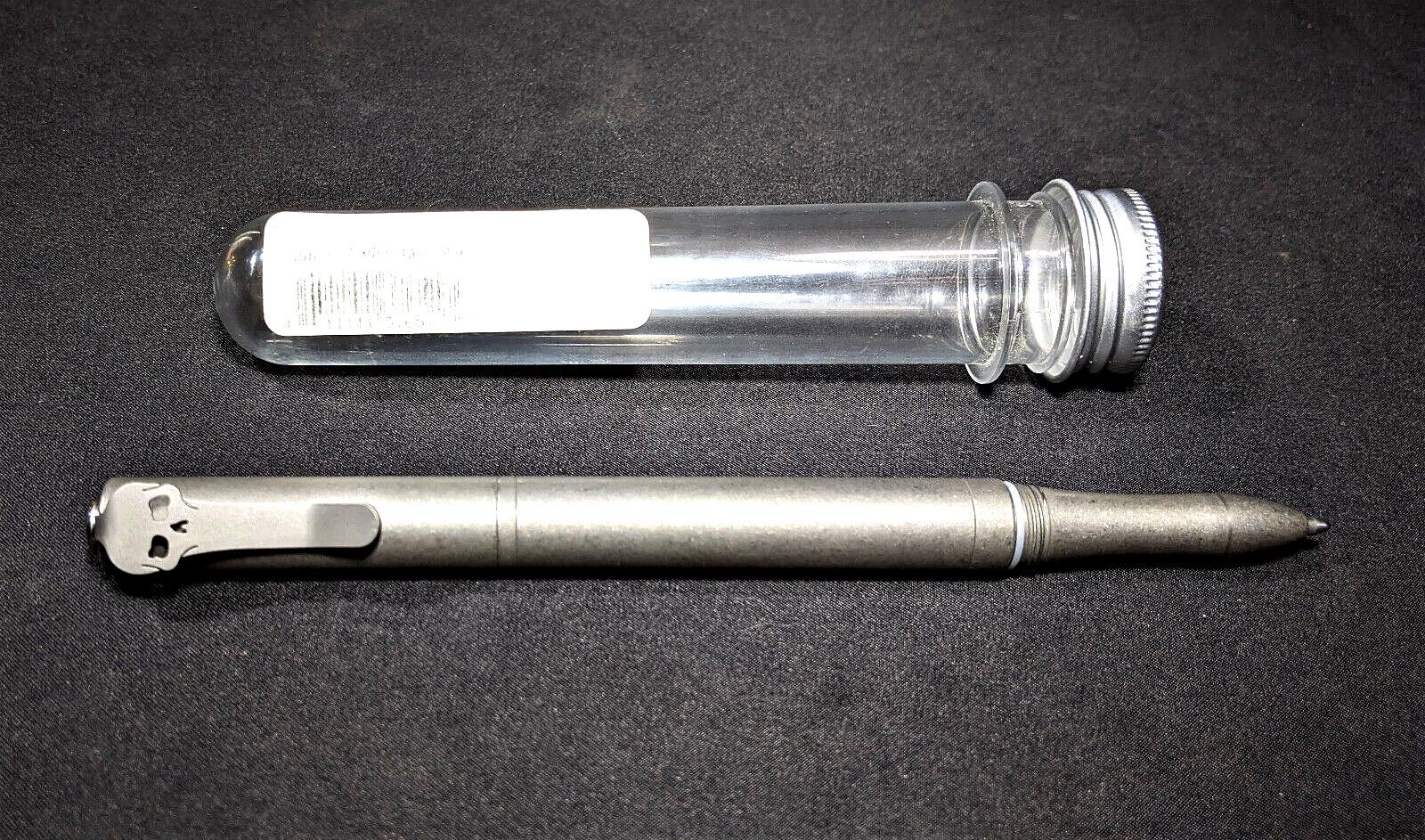 Chaves Grey Titanium Clip Pen With Screw Cap Schmidt Easy Flow Black Ink