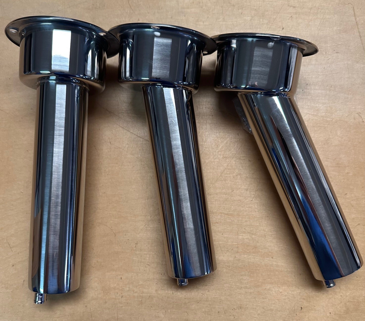 Stainless Steel 30 Degree Rod & Cup Holder Drain Round Top FREE SHIPPING