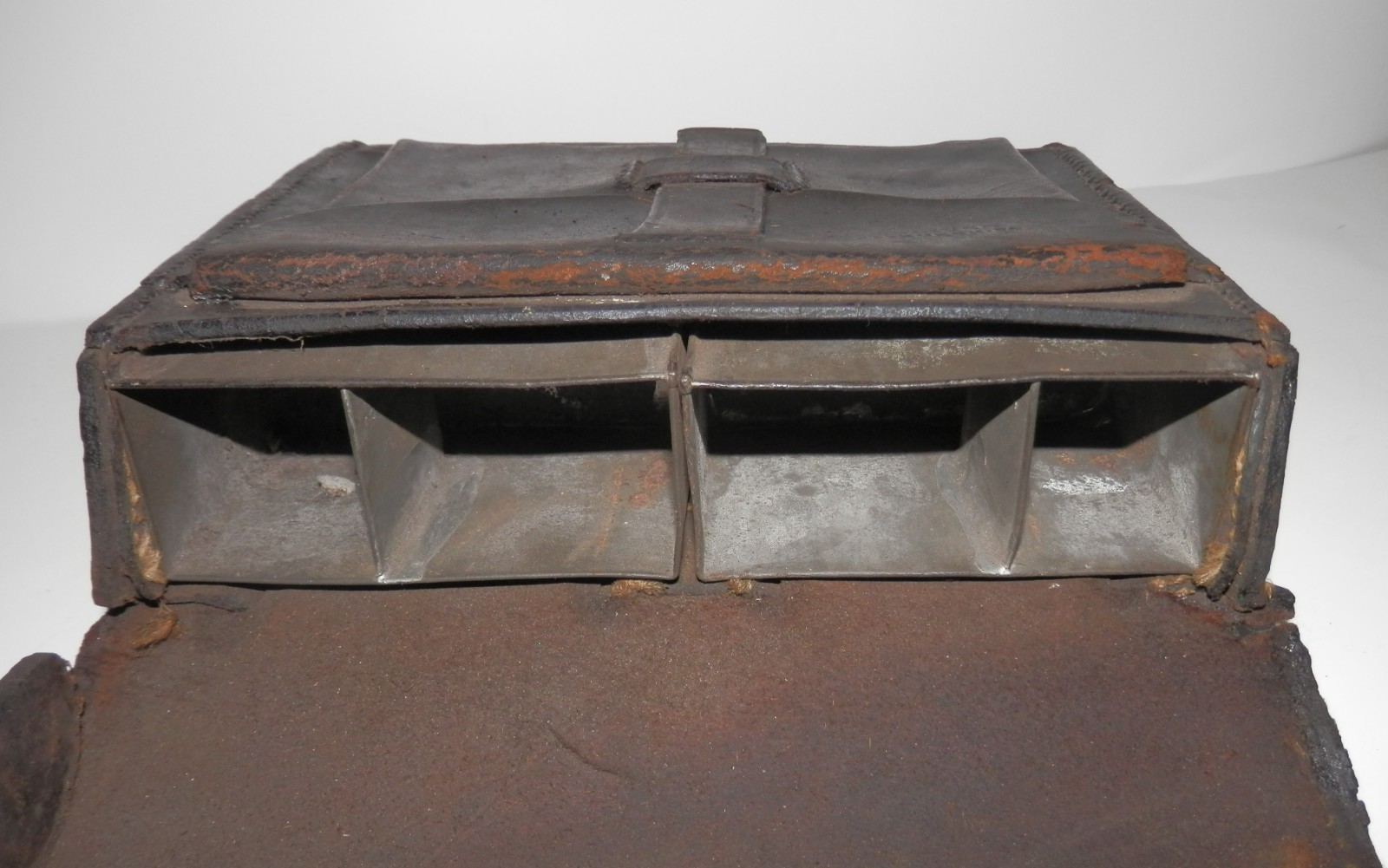US Civil War Infantry Leather Cartridge Box marked Oliver Pittsburg PA