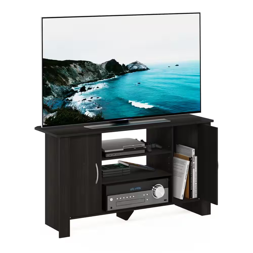 Econ 42 In. Espresso Wood TV Stand with 6 Drawer Fits Tvs up to 50 In. with Open
