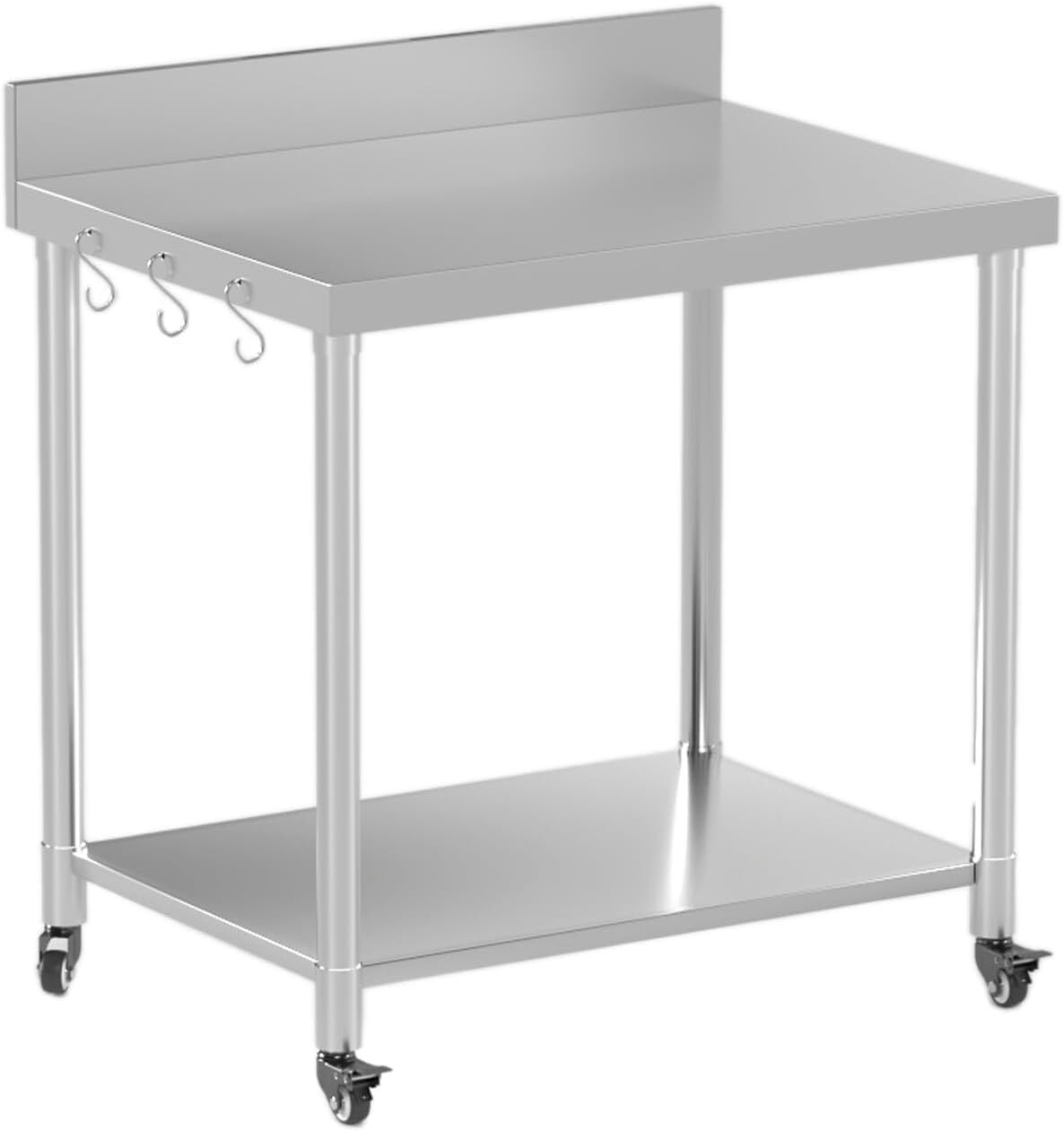 Stainless Steel Table with Shelves and Drawer Prep Table Work Tables Workbench