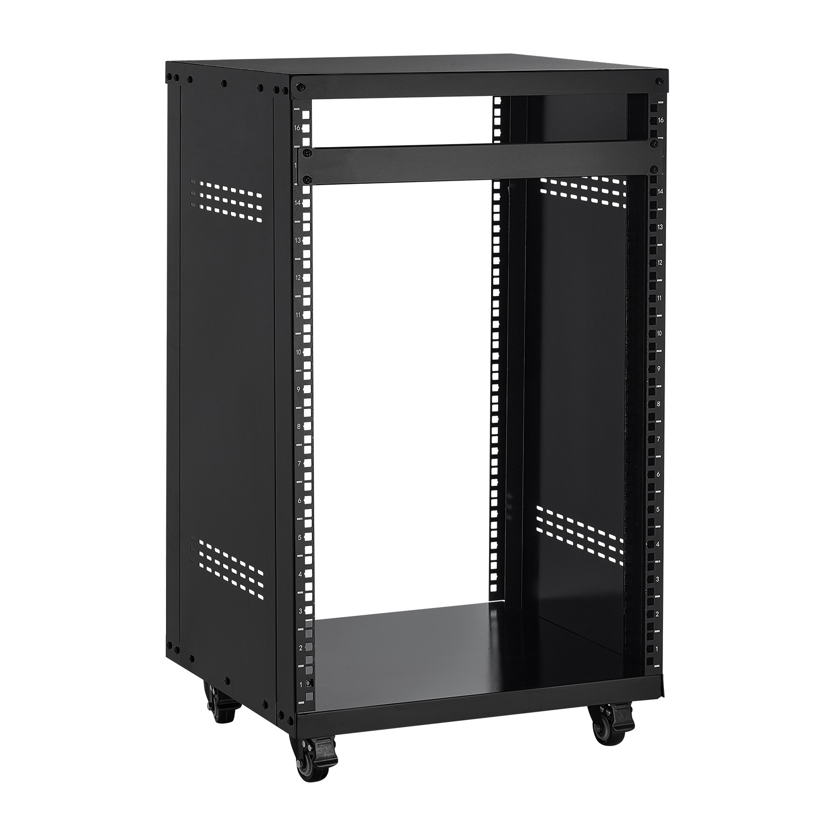 Uimoso 16U AV Rack Stand with 500 lbs Capacity for Network and Studio Equipment