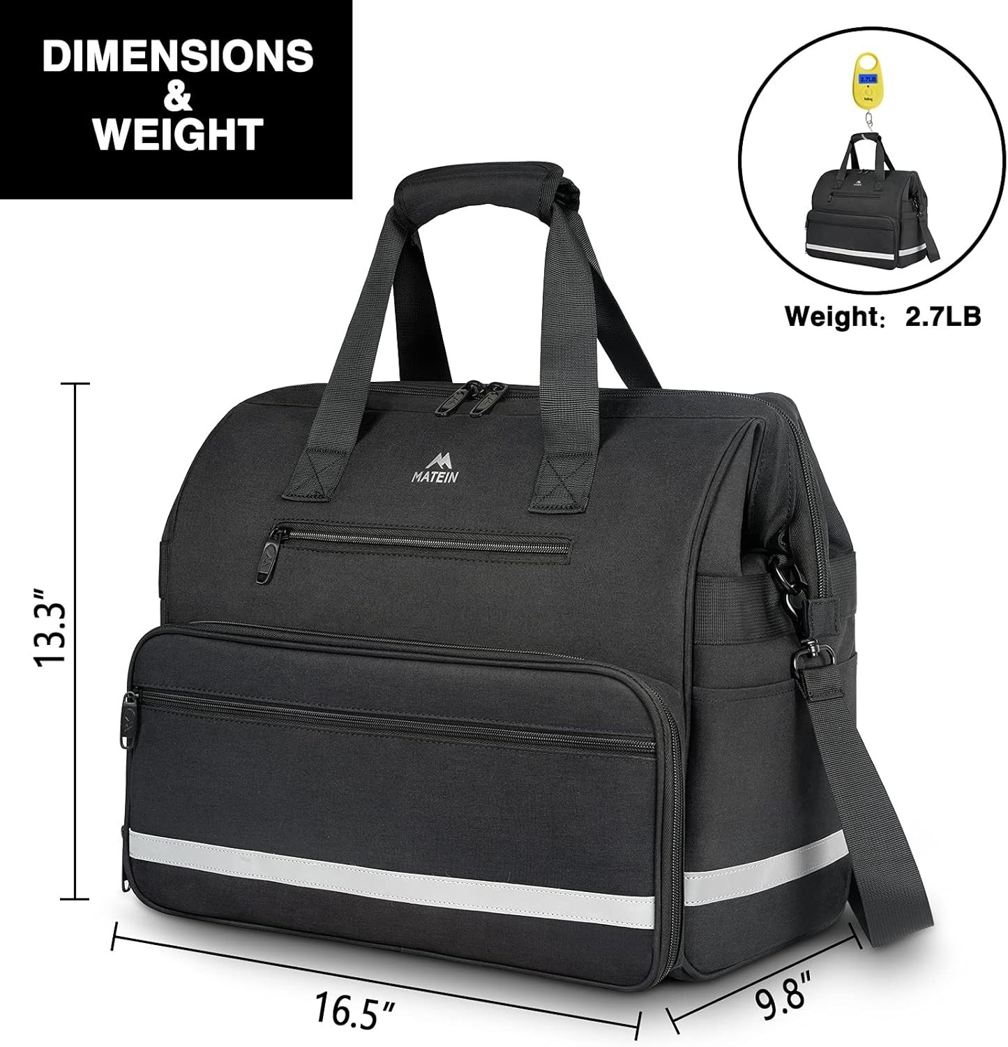 MATEIN Medical Bag Large Water Resistant Nursing First Aid Home Health Bag - NEW