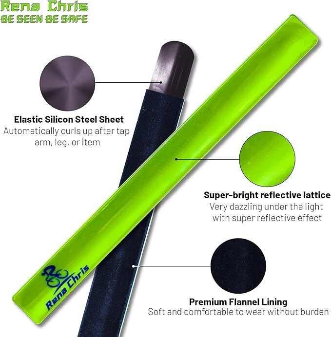 Reflective Running Gear, 4Pcs High Visibility Reflective Bands for Night Walking