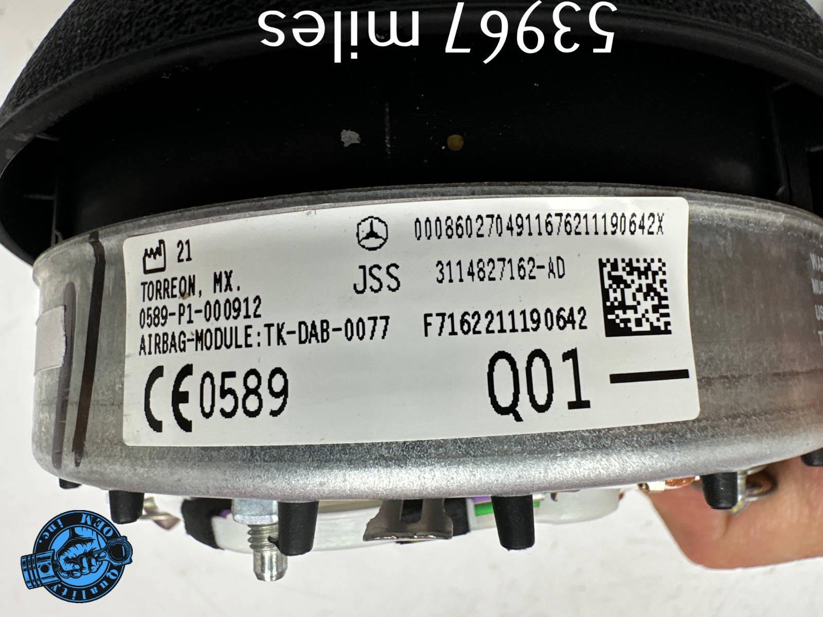 20-23 MERCEDES A CLA EQB GLA GLB GLC GLE FRONT LEFT DRIVER STEERING WHEEL AIRBAG