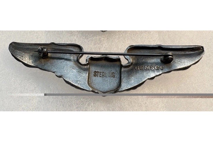 5 WWII / Prewar 1930’s USAC USAAF Full Size Sterling Silver Pilot Wings
