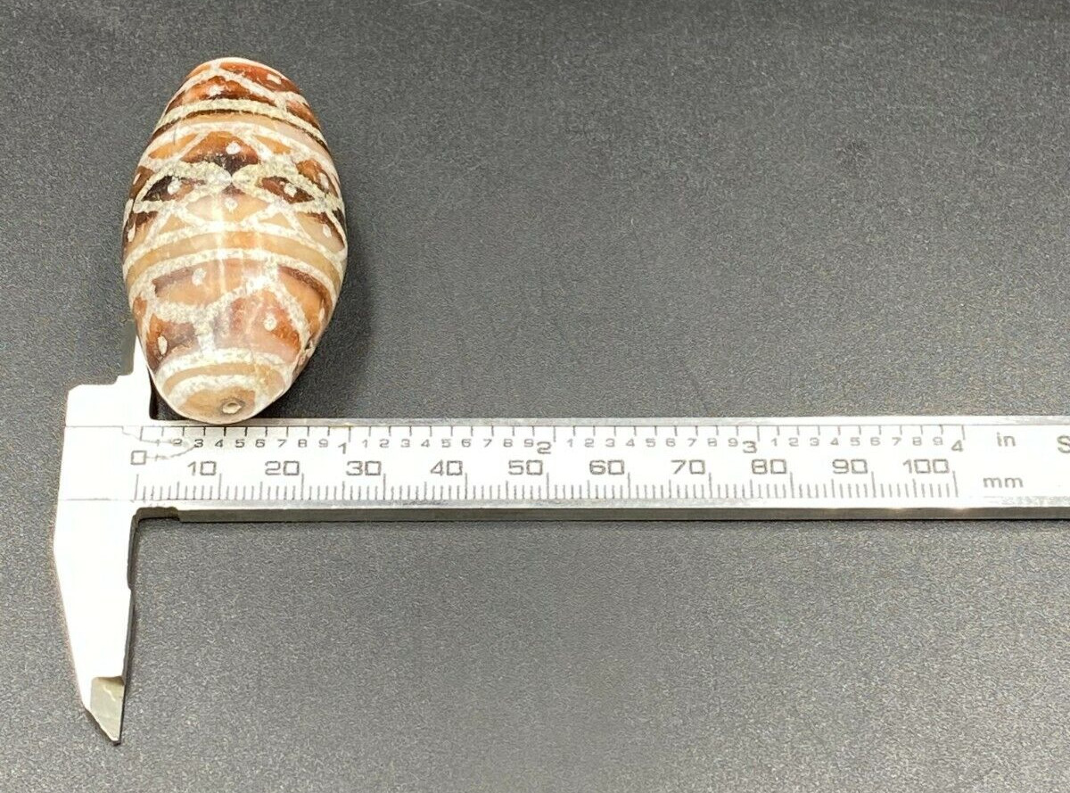 Old Ancient Antique Indo Tibetan Phum Dzi Tian Zhu Himalayan Amulet Agate Bead