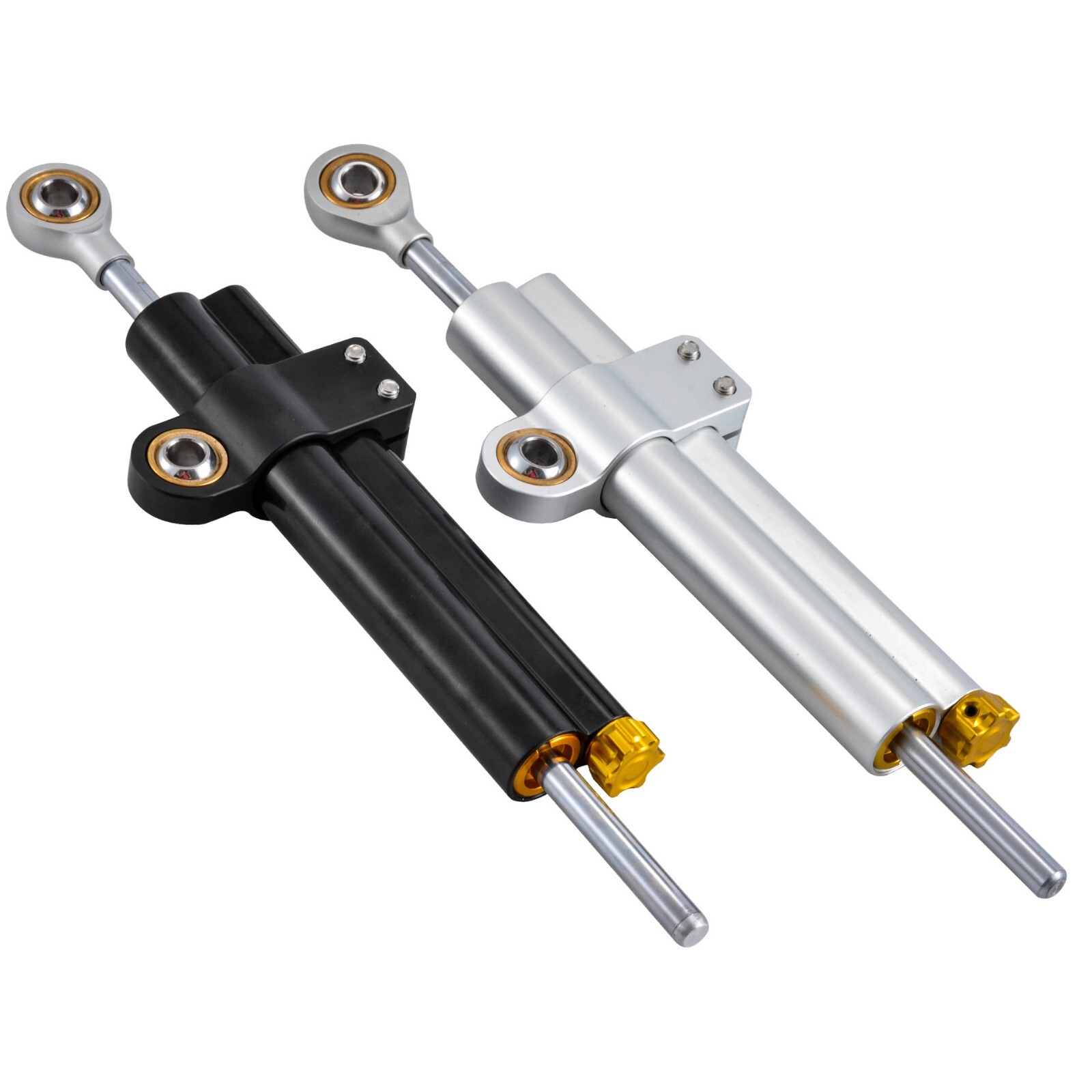 Universal Motorcycle Steering Damper Stabilizer Adjustable Ohlin 2-tube Black