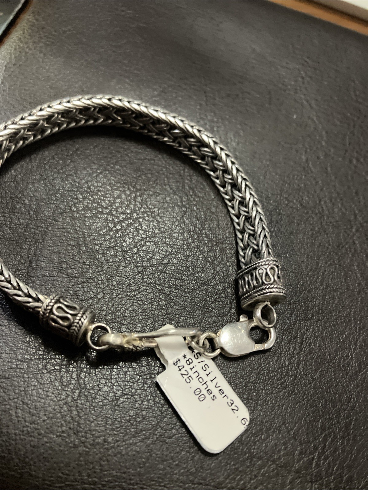 Sterling Silver 925 Vintage Bali Antique Finish Bracelet 32.6 Grams 8 Inches