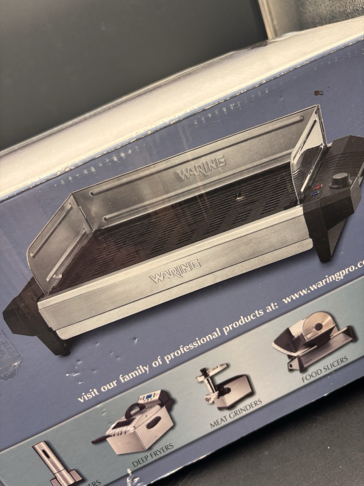 Waring Pro Electric Cast Iron Indoor Grill - WCIG200SA 1800W Commercial Griddle