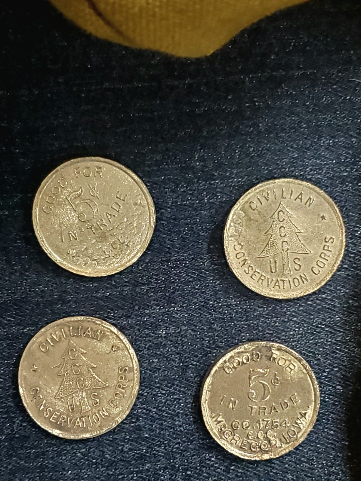 C.C.C., Civilian Conservation Corps Canteen token