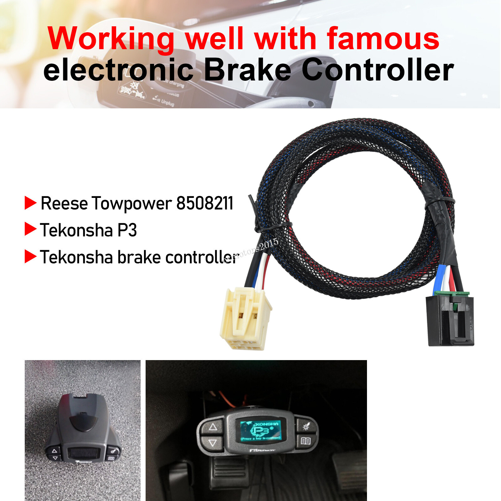 2-Plug Trailer Brake Control Wiring Harness For 2014-2020 GMC Sierra 1500/2500