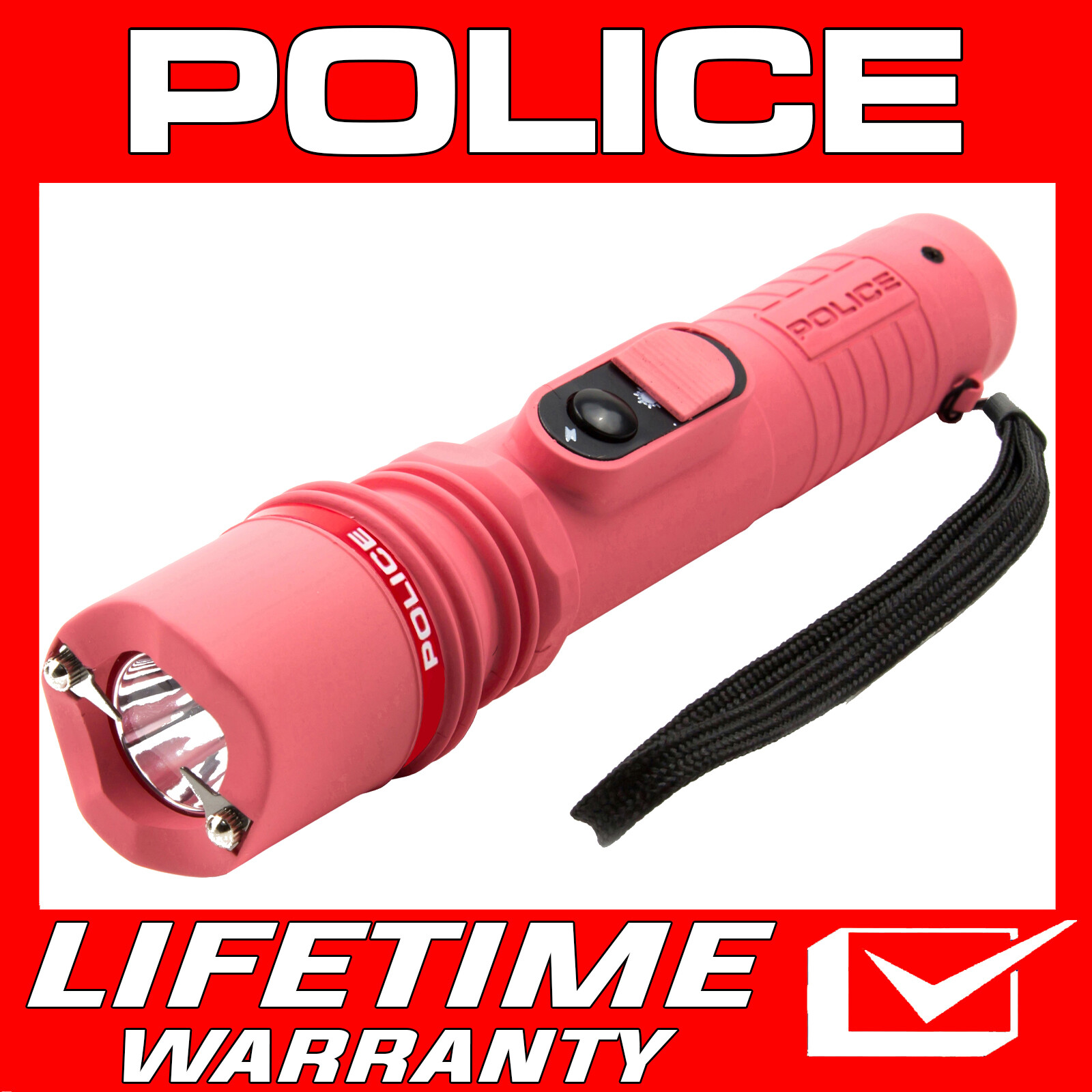 POLICE Stun Gun 305 700 BV Rechargeable LED Flashlight Pink