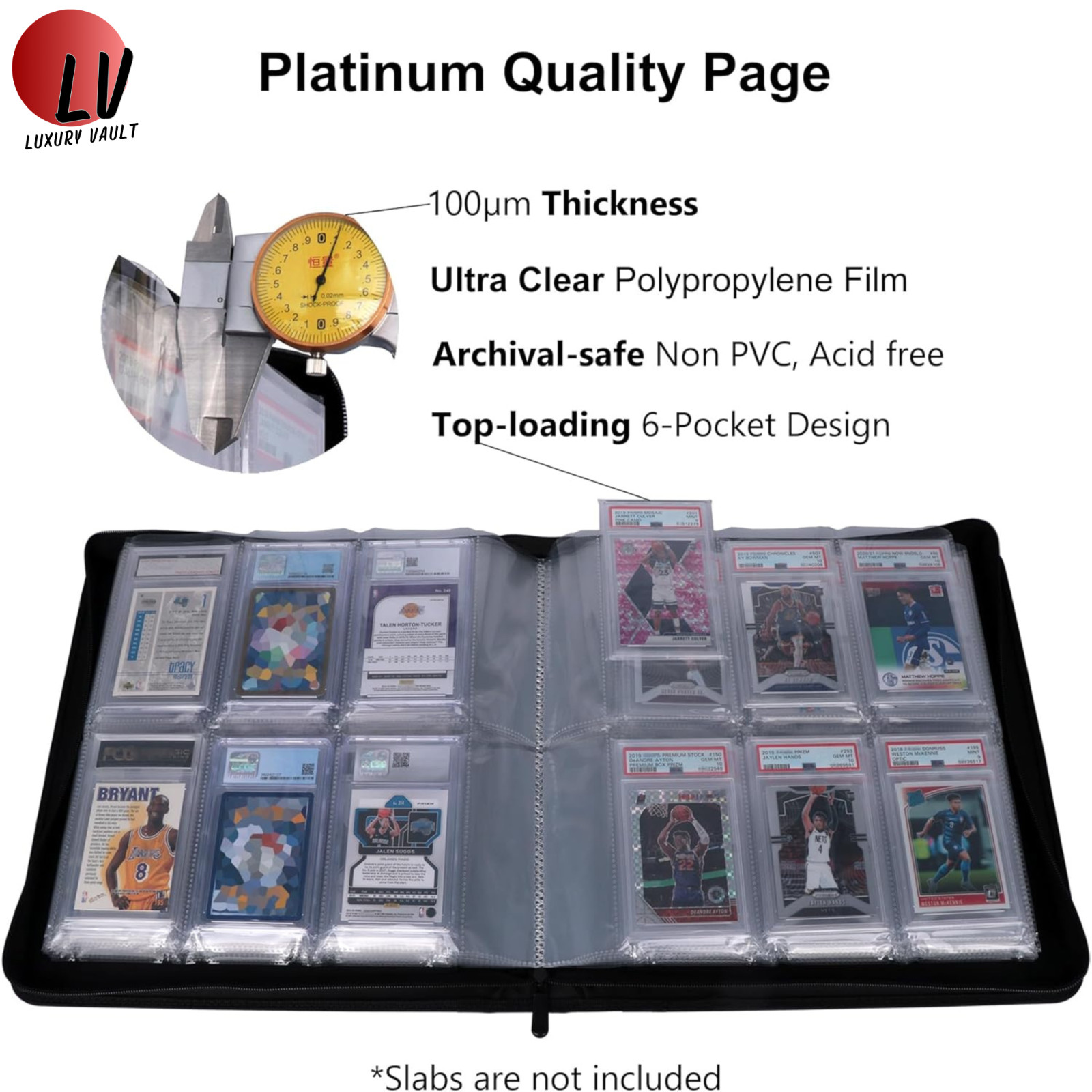 PSA Slab Binder 60 Card Holder Graded Card Album Display Case CGC BGS CSG Zipper