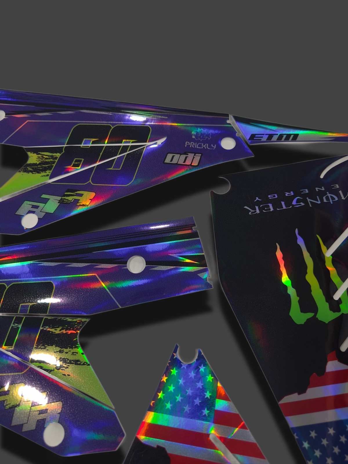 ETM RTR graphics kit decals THICK AND HIGH GLOSS ..... HOLOGRAPHIC FINISH