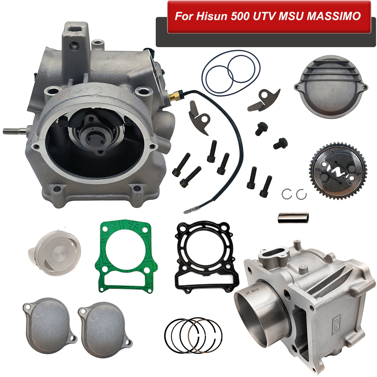 For Hisun 500 UTV EFI Complete Cylinder Head Cylinder Kit /Carb MSU MASSIMO TSC