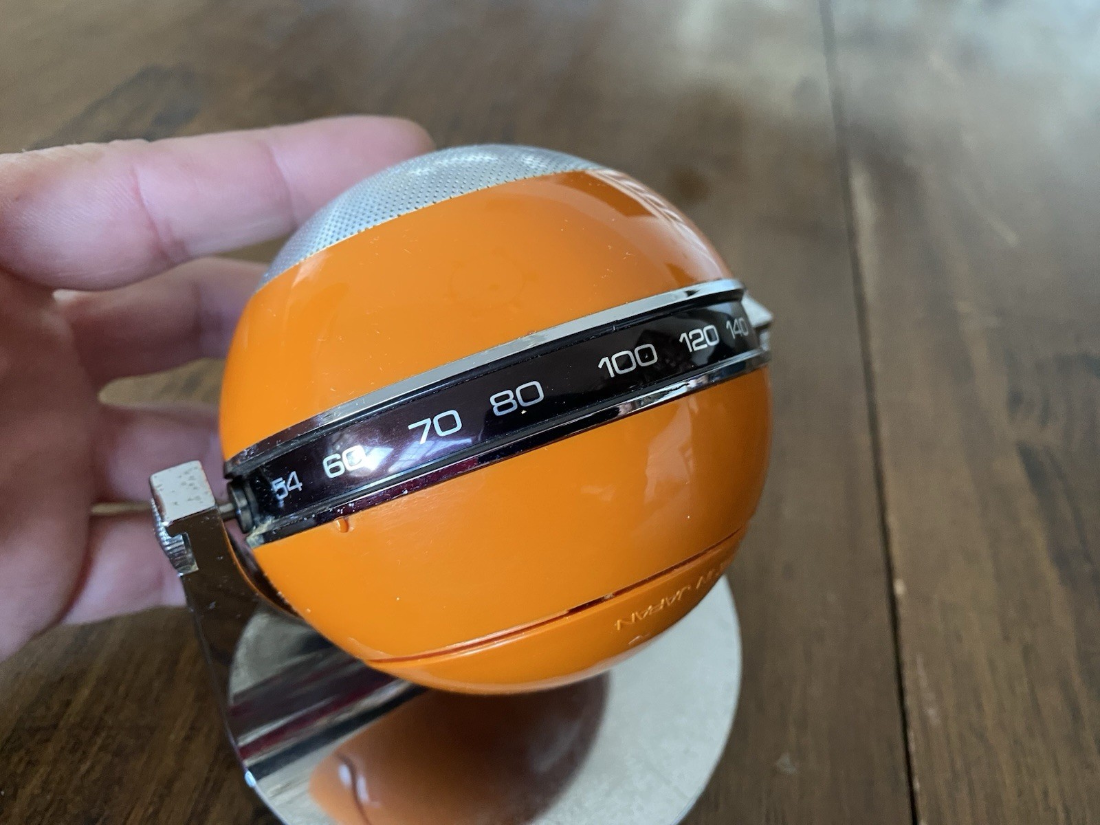 NICE - GE Round Orbiter Orange AM Transistor Radio Works Vintage MCM Rare