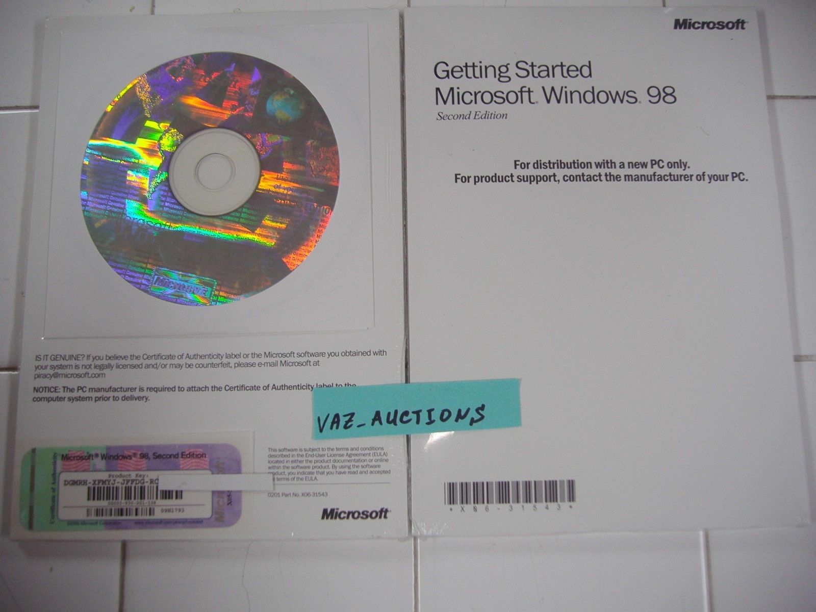 MICROSOFT WINDOWS 98 SECOND EDITION FULL OPERATING SYSTEM WIN 98 SE =NEW=