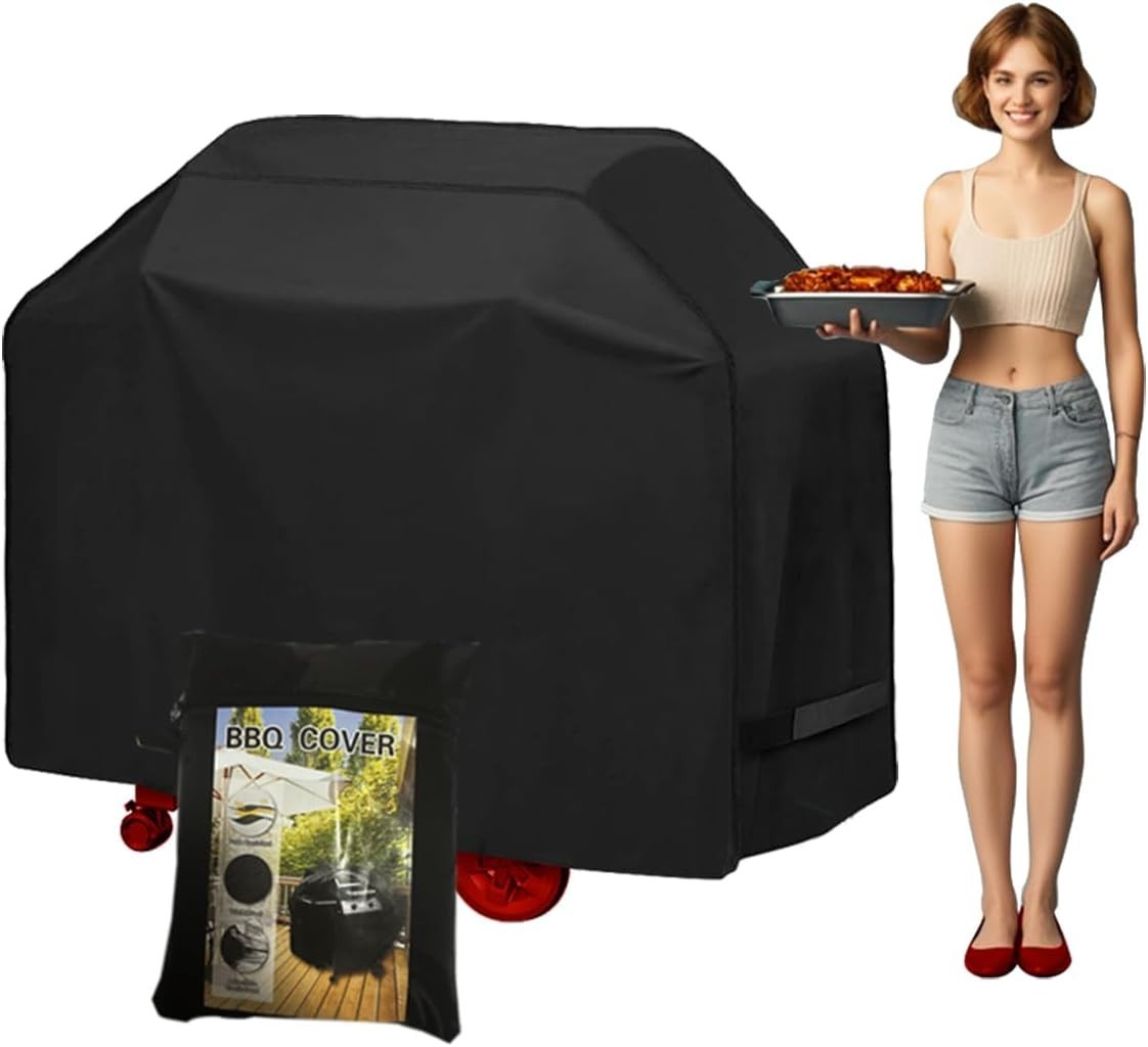 Grill Cover, BBQ Grill Cover Fits 50-57 inch Standard Sized Grills Black