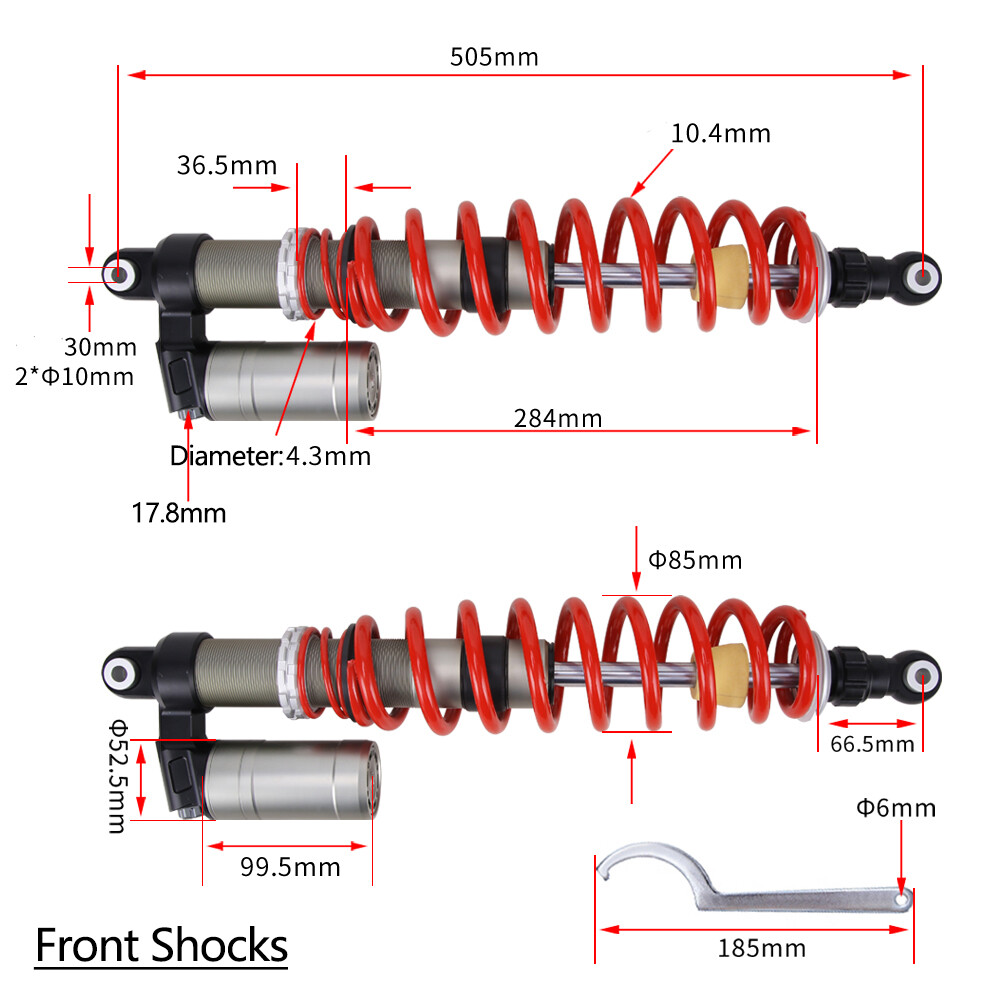 FOR POLARIS RZR 800 S 60" STAGE 5 ADJUSTABLE FRONT & REAR SHOCKS ABSORBERS SET