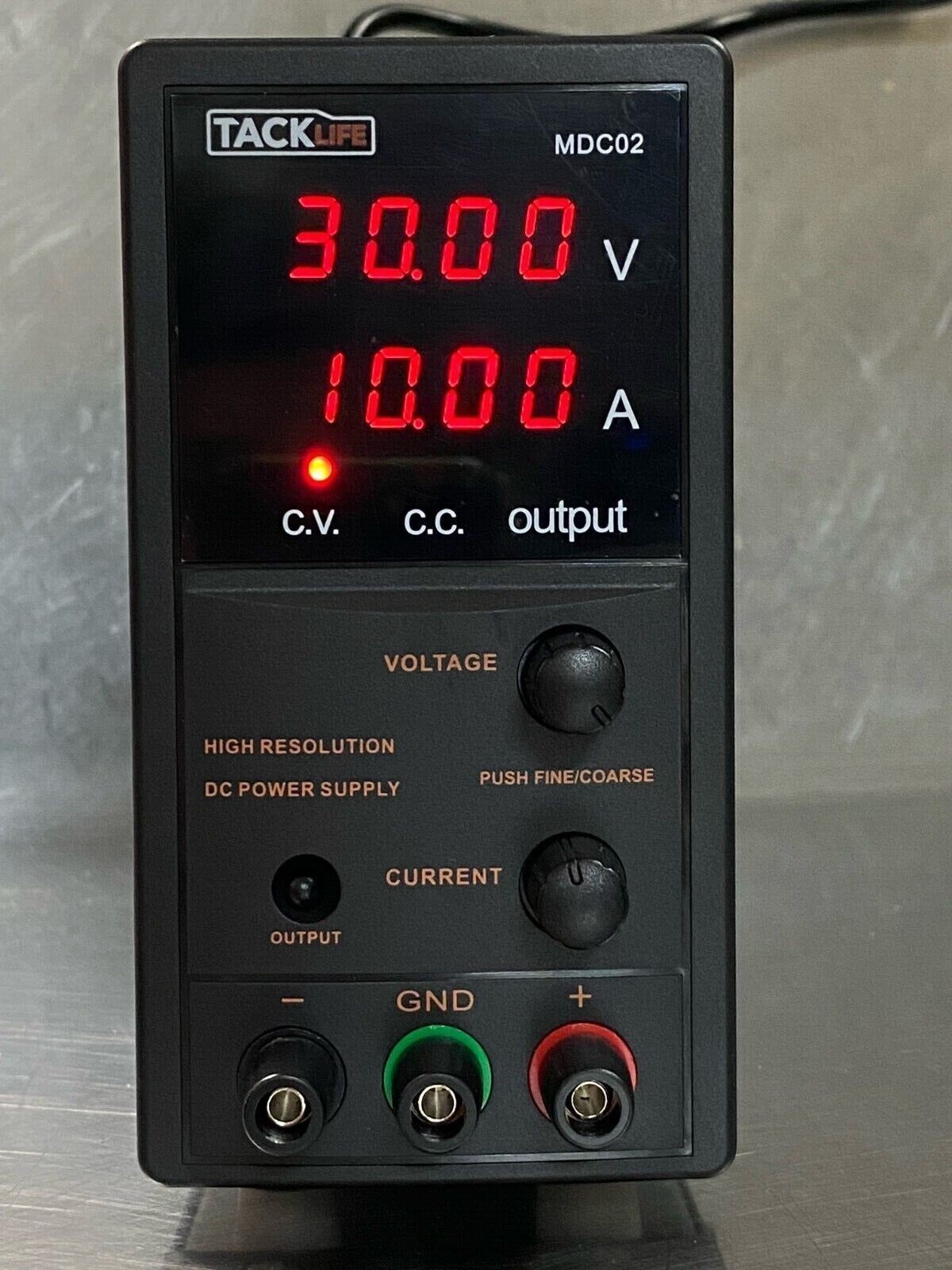 TACKLIFE 0-30V DC 10-AMP Variable Power Supply Course /Fine Adjustment 12V MDC02