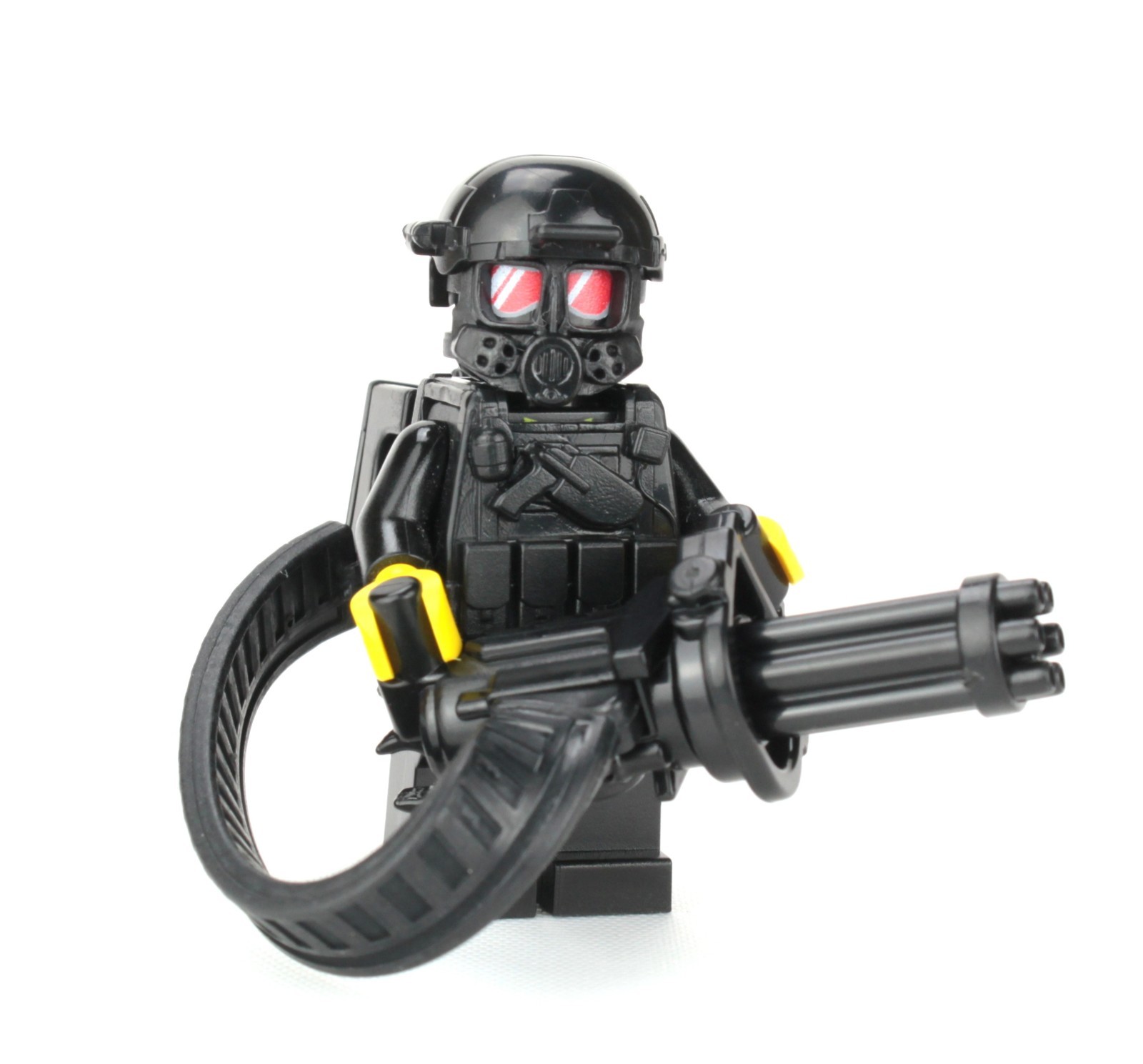 Battle Brick Heavy Gunner minigun soldier made with real LEGO® minifigure