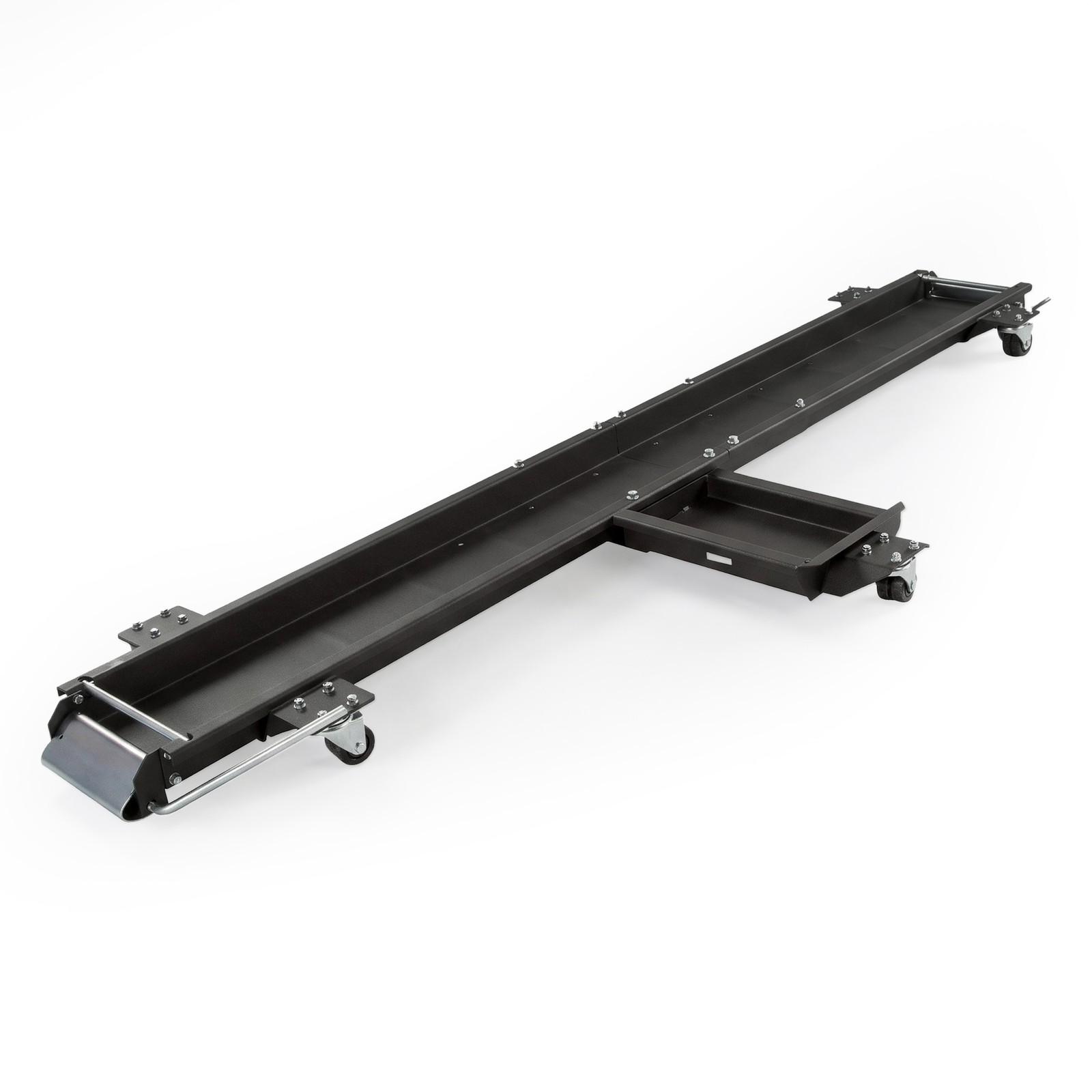 Black Widow Motorcycle Dolly with Front and Rear Gates for Loading and Unloading