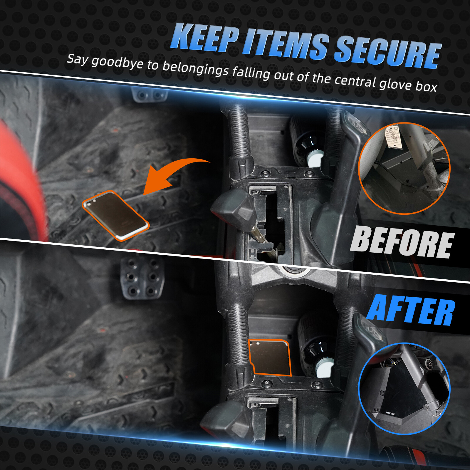 NICECNC Glove Box Enclosure Panels For Can-Am Maverick X3 RR R TURBO 2017-2021