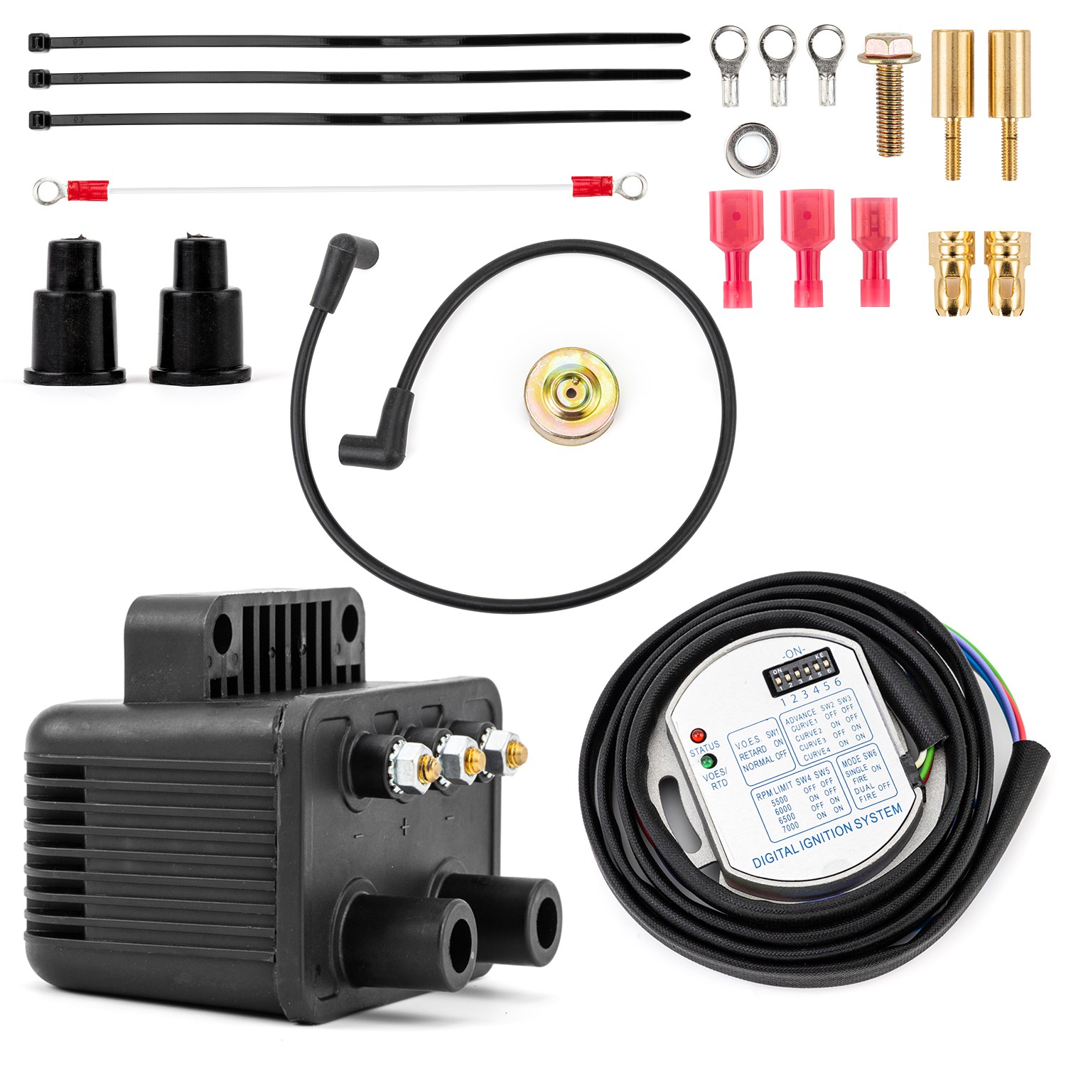 Single Fire Programmable Ignition Coil Kit Harley Evo Big Twin & XL 7🌹