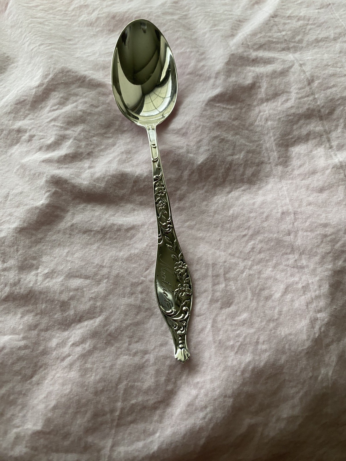 Antique Gorham Oxford Sterling Silver Teaspoon Engraved “Mother” c1950s