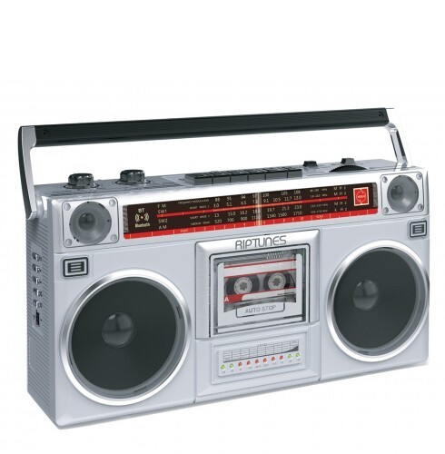 RIPTUNES Retro Radio Cassette Stereo Boombox AM/FM SW1/SW2 Bluetooth USB microSD