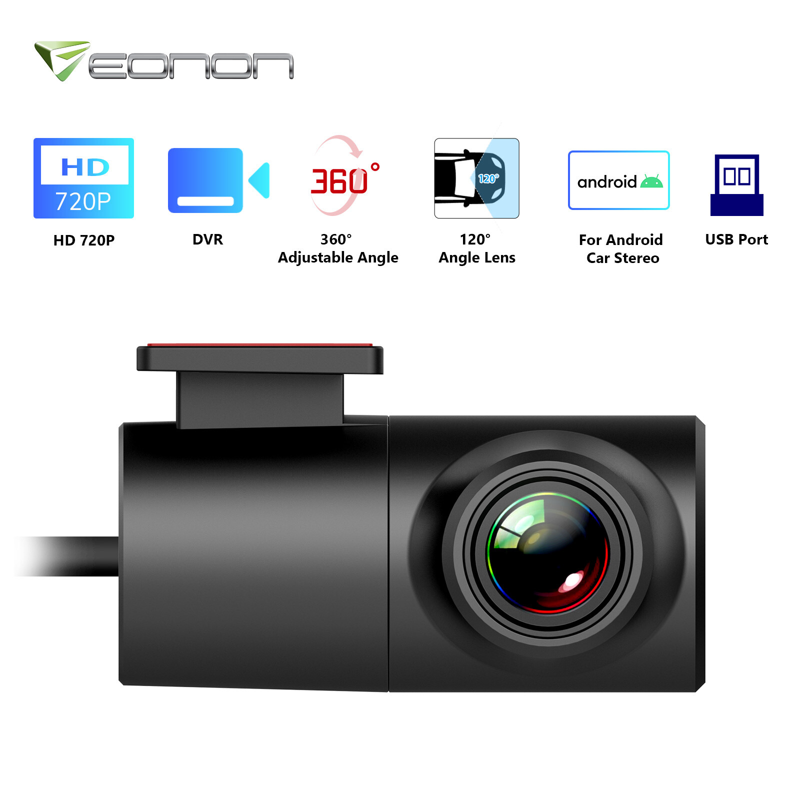 A100 Car Dash Cam DVR Camera Video Recorder Dashcam 720P for Eonon Android Unit