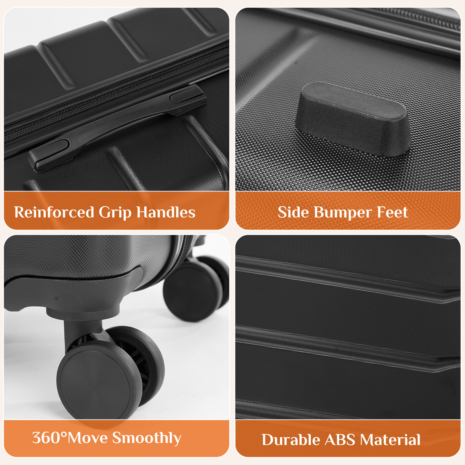 Hardside Luggage Set (20/24/28-Inch)TSA Lock Suitcase with Double Spinner Wheels