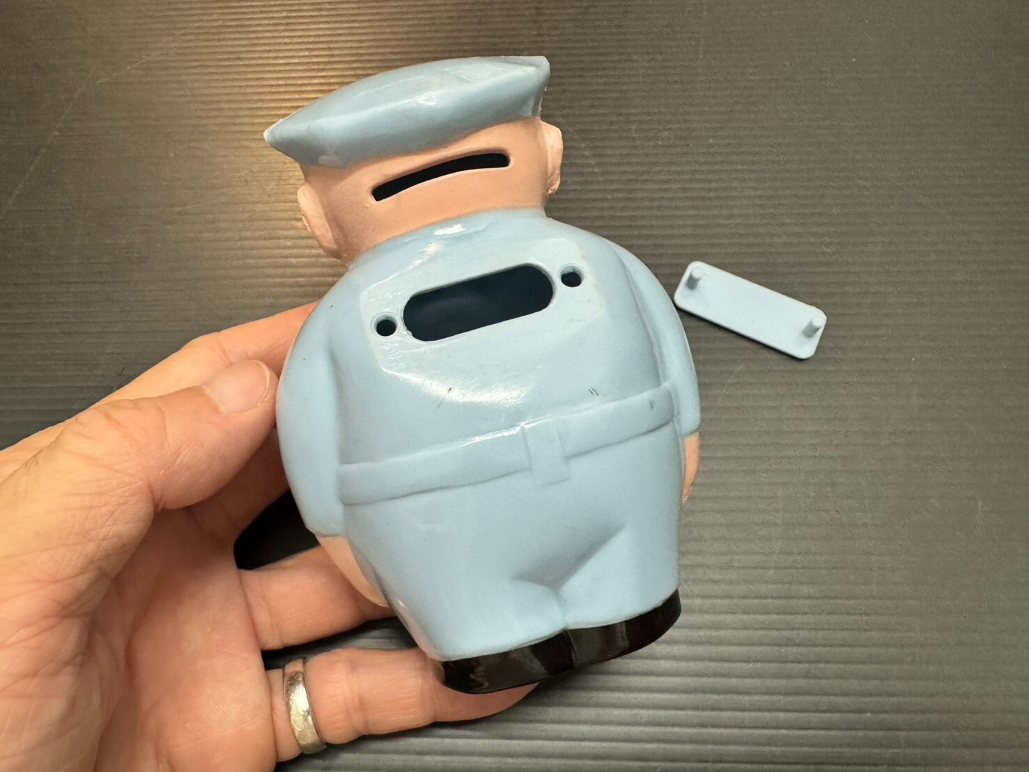 NOS 50s Vintage ESSO Gas Oil Station Advertising Fat Man Coin Bank Figure vespa