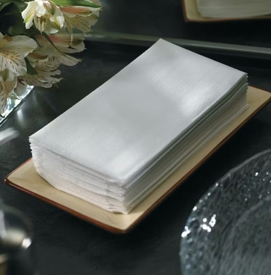 White Linen Feel Like 12x17 Disposable Guest Towels 1-Ply Hand Napkins 100pcs