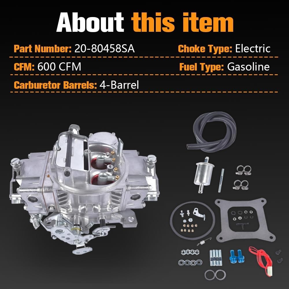 Carburetor For 0-80458SA Holley 4-Barrel Square Bore 600 CFM Electric Choke 4160