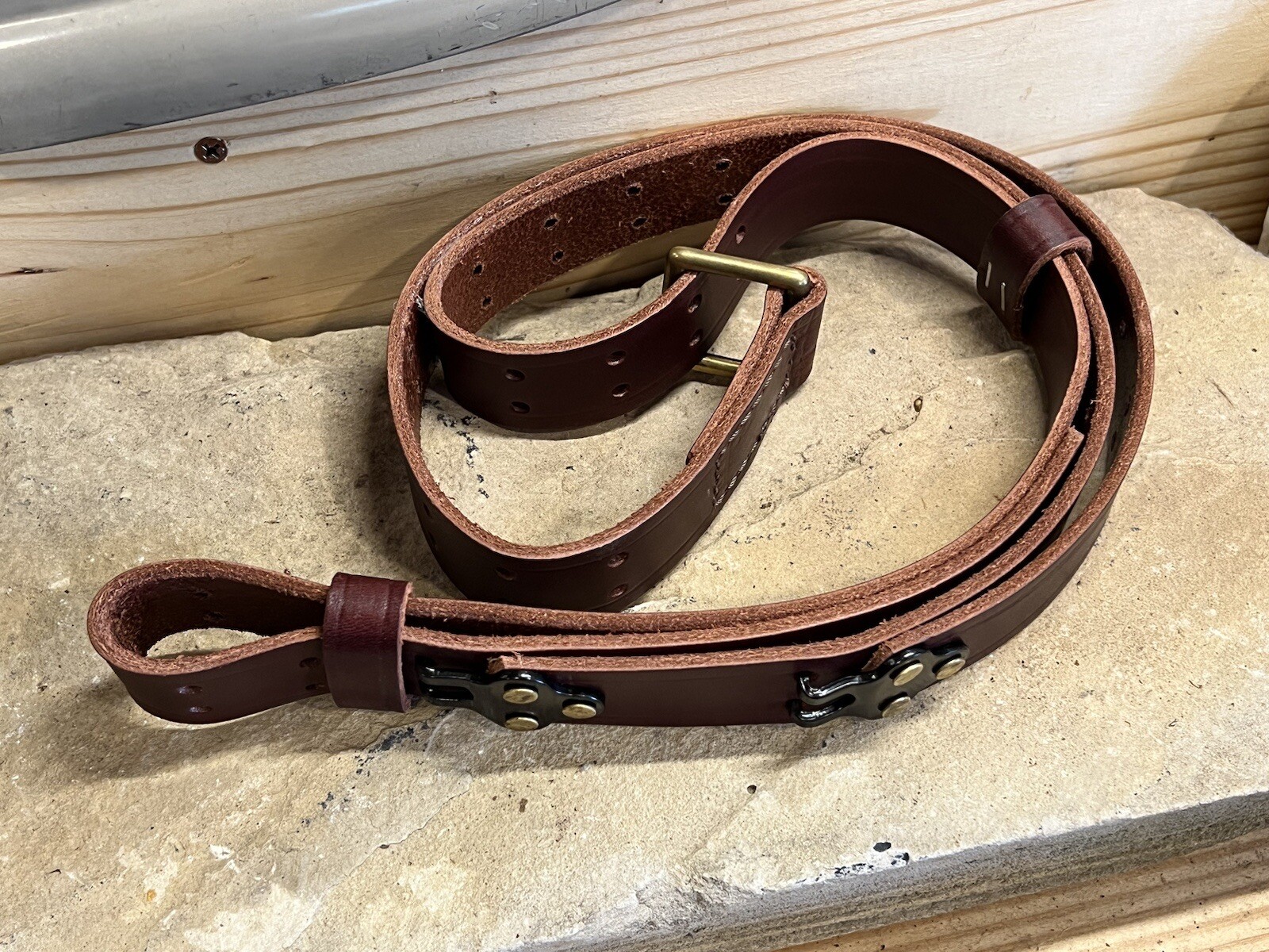 M1907 Rifle Strap / Sling - Full Grain English Bridle Leather - Handmade in USA