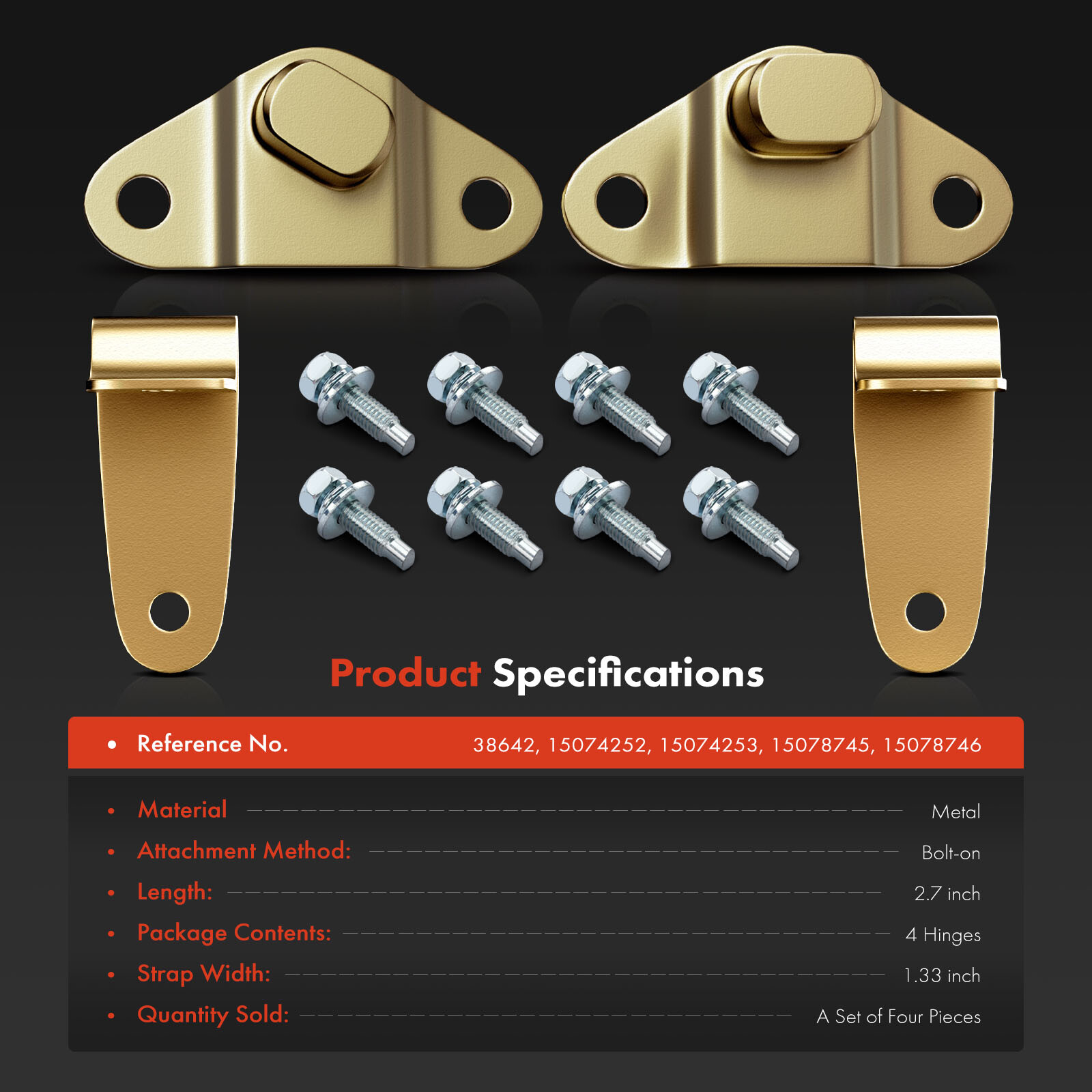 4x LH&RH Tailgate Hinge Insert Kit for Chevy Silverado GMC Sierra 1500 1999-2006