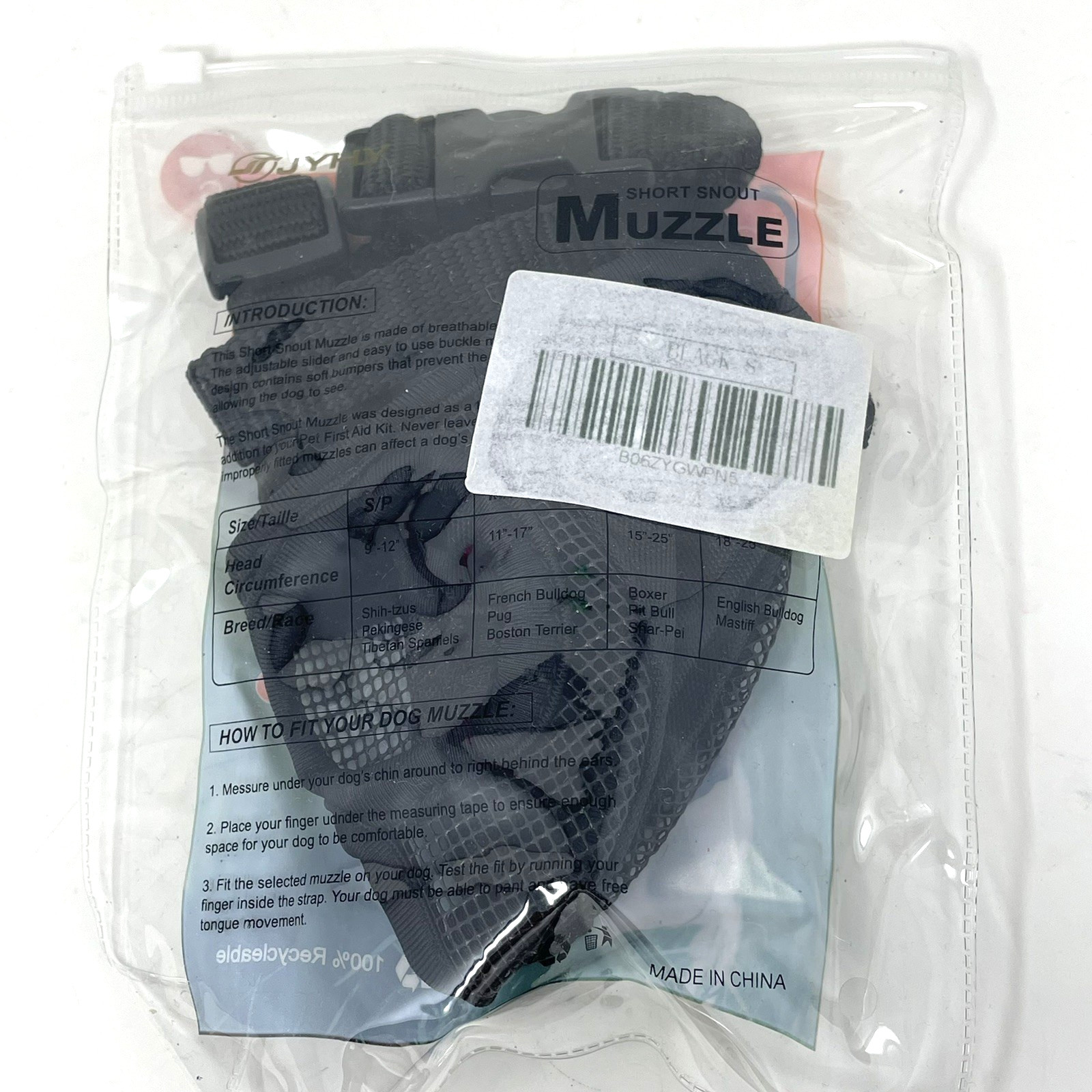 Short Snout Dog Muzzles Adjustable Breathable Mesh Muzzle Bulldogs Frenchies S