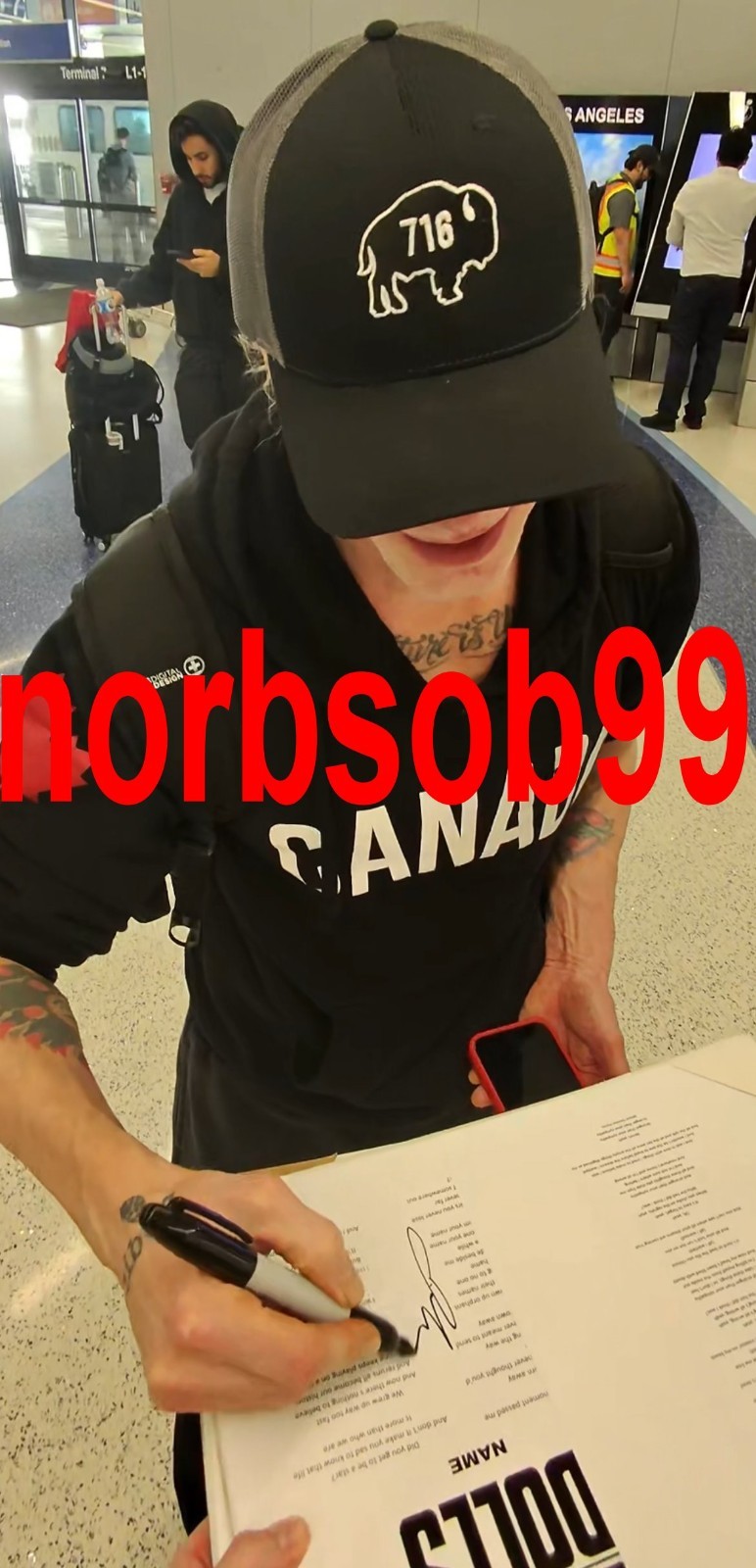 JOHNNY RZEZNIK SIGNED GOO GOO DOLLS NAME LYRIC SHEET EXACT PROOF & AUTOGRAPH COA