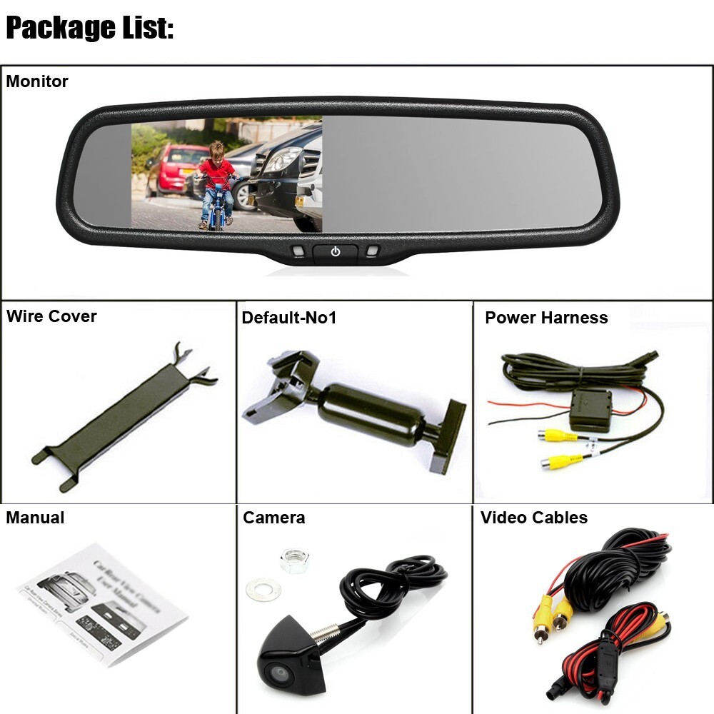 4.3'' Rear View Mirror Monitor OEM Bracket Reversing Backup Camera For Ford Jeep