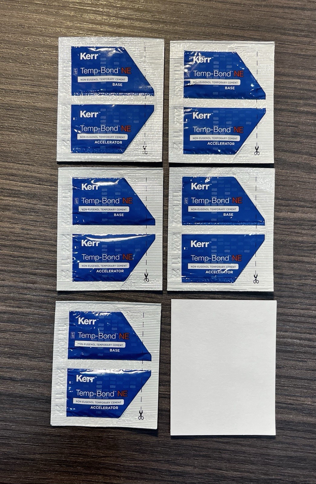 KERR Temp-Bond NE Temporary Cement 2.4gm Unidose With Mixing Pads- 5 PACK