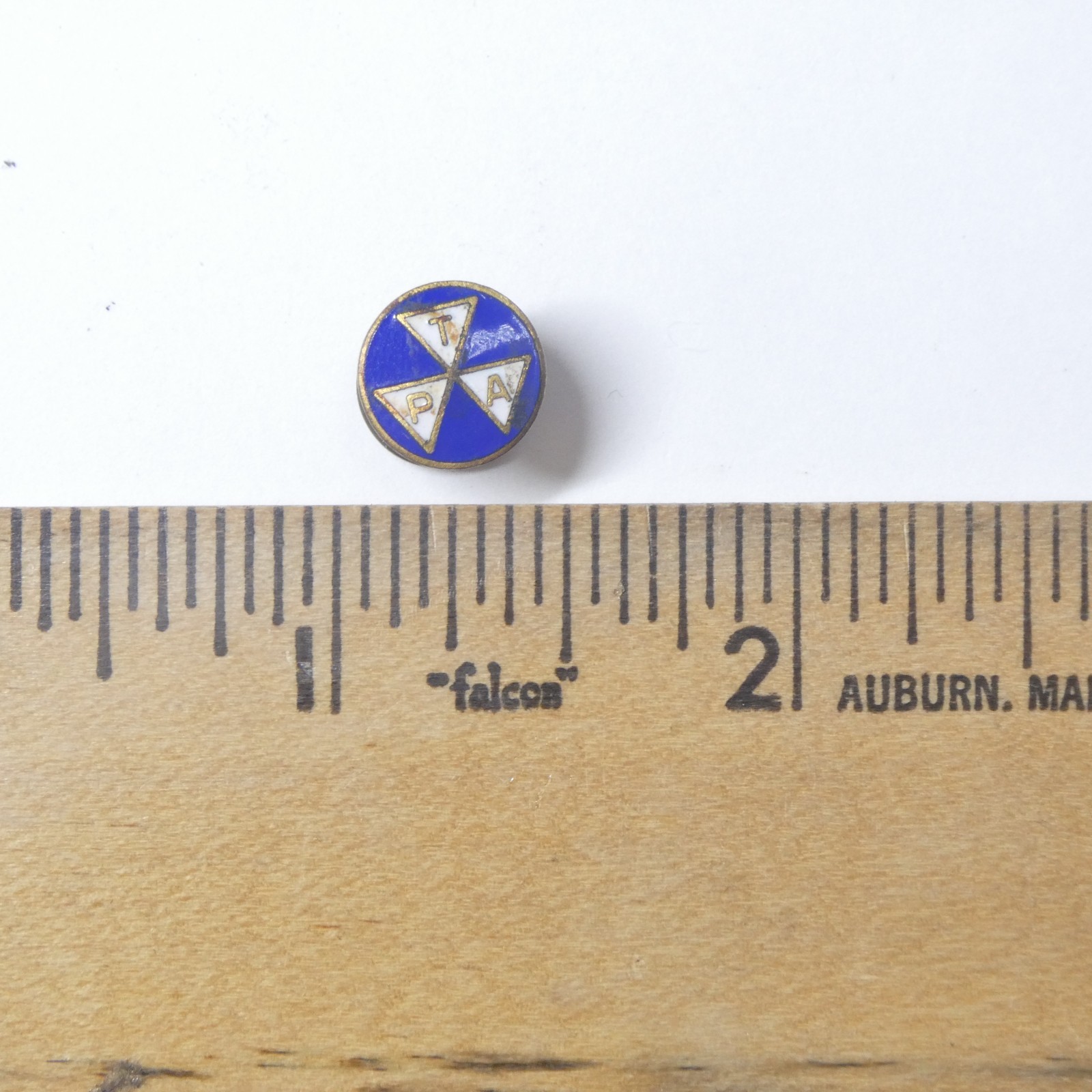 TPA Travelers Protective Association Enamel Lapel Pin Vintage Blue Screwback